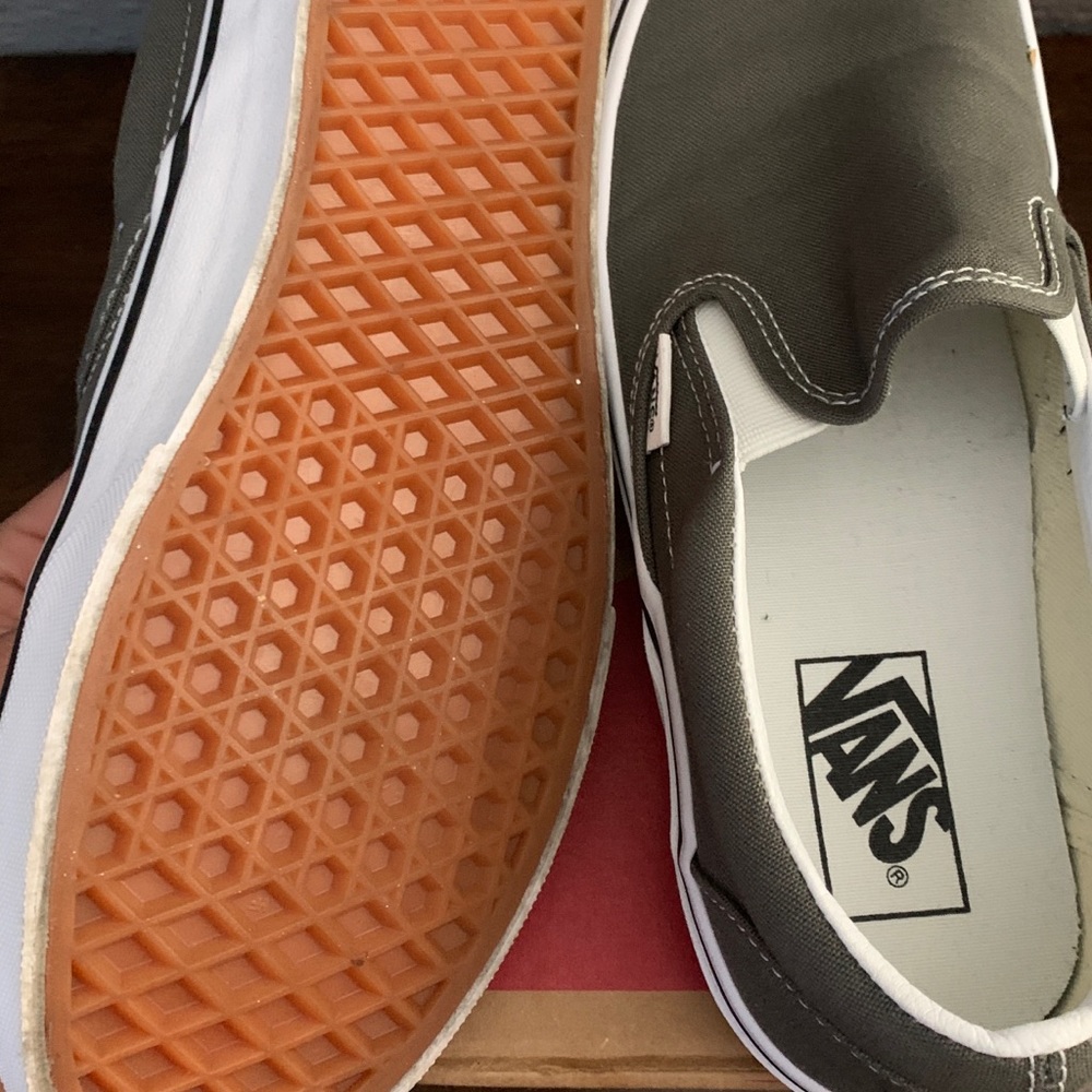 Grey Slip On Vans Size 8 Men - Picture 2 of 4